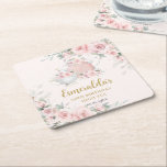 Posavasos Cuadrado De Papel Shabby Chic Rubor Floral High Tea Fiesta Cumpleaño<br><div class="desc">Personalice esta tibia y elegante montaña de papel de fiesta de té fácil y rápidamente. Simplemente haga clic en el botón Editar usando herramientas de diseño para editar el texto, la redacción, el estilo de fuente, el tamaño de fuente, el color de fuente, agregar más texto, mover o eliminar algunas...</div>