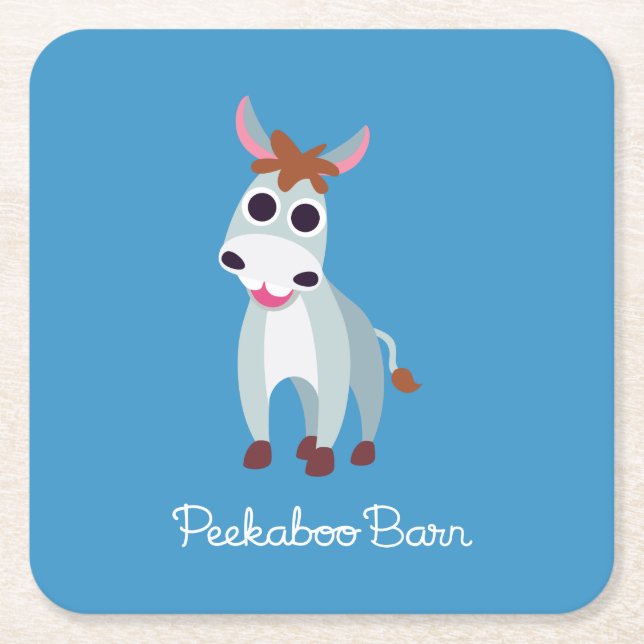 Posavasos Cuadrado De Papel Shane el burro (Anverso)