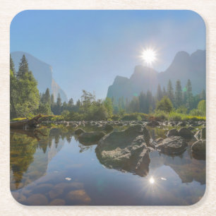 Posavasos Cuadrado De Papel Sierra   El Capitan Yosemite Park, California