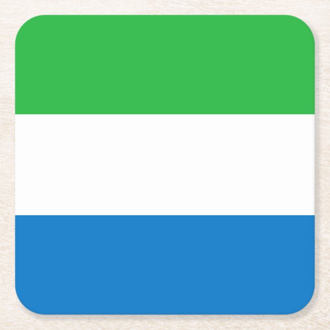Posavasos Cuadrado De Papel Sierra Leone Flag (Anverso)