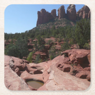 Posavasos Cuadrado De Papel Siete piscinas sagradas en Sedona Arizona