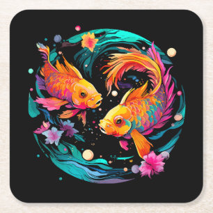 Posavasos Cuadrado De Papel Signo Astrológico Piscis