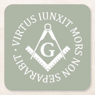 Posavasos Cuadrado De Papel Signo de masonería