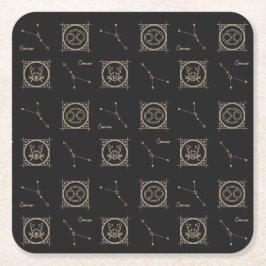 Posavasos Cuadrado De Papel Signo estrella de la astrología del cáncer de zodi