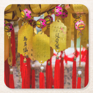 Posavasos Cuadrado De Papel Sik Sik Yuen Wong Tai Sin Templo