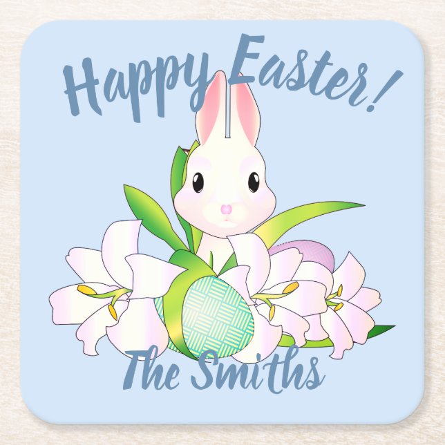 Posavasos Cuadrado De Papel Silencio de Pascua y Dulces (Anverso)
