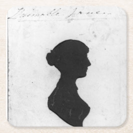 Posavasos Cuadrado De Papel Silueta de Jane Austen