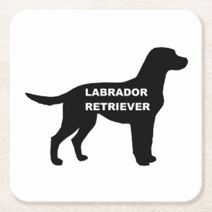 Posavasos Cuadrado De Papel silueta del nombre labrador