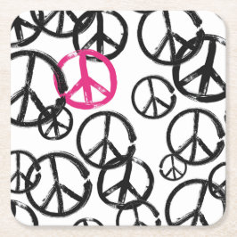 Posavasos Cuadrado De Papel Símbolo de paz