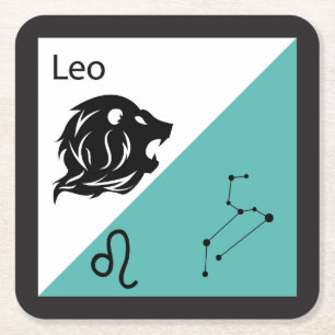 Posavasos Cuadrado De Papel Símbolo del Zodiaco Lindo, Signo y Diseño de Estre