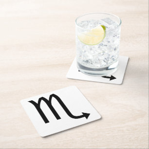 Posavasos Cuadrado De Papel Símbolo escorpio zodiaco