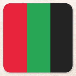 Posavasos Cuadrado De Papel Símbolo rojo, negro y verde de unidad y liberación