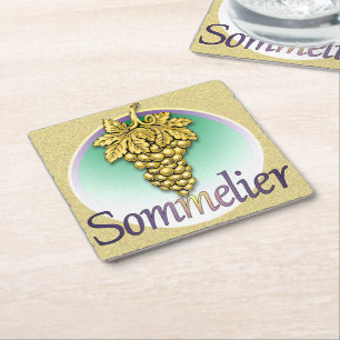 Posavasos Cuadrado De Papel Símbolo sommelier