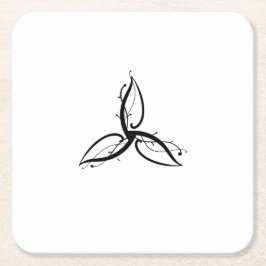 Posavasos Cuadrado De Papel Símbolo Triquetra Odin Norse Wicca