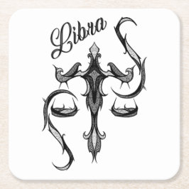 Posavasos Cuadrado De Papel Símbolo zodiacal de Libra