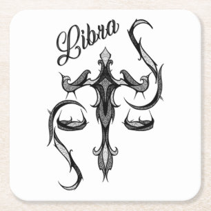 Posavasos Cuadrado De Papel Símbolo zodiacal de Libra