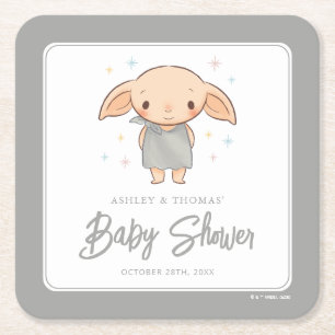 Posavasos Cuadrado De Papel Simple Harry Potter - Dobby Baby Shower