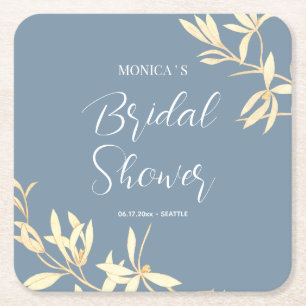 Posavasos Cuadrado De Papel Sinfonía floral eterna ducha de novia