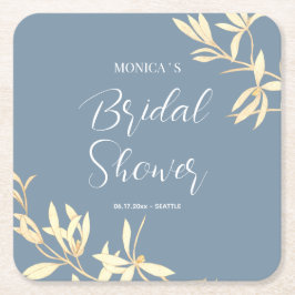 Posavasos Cuadrado De Papel Sinfónica Floral Atemporal: Despedida de Soltera