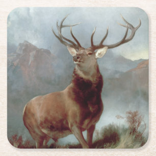Posavasos Cuadrado De Papel Sir Edwin Landseer Monarca del Glen, 1851