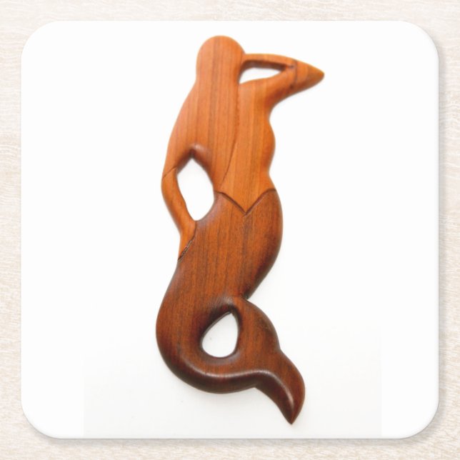 Posavasos Cuadrado De Papel sirena del puesto de observación del moreno (Anverso)