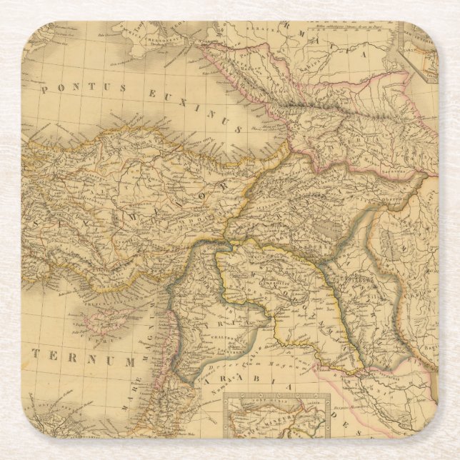 Posavasos Cuadrado De Papel Siria (Anverso)