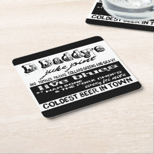 Posavasos Cuadrado De Papel Sistema del práctico de costa de la música de lo