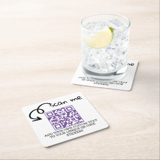 Posavasos Cuadrado De Papel Sitio web único de análisis personalizado de códig