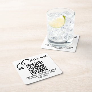 Posavasos Cuadrado De Papel Sitio web único de análisis personalizado de códig