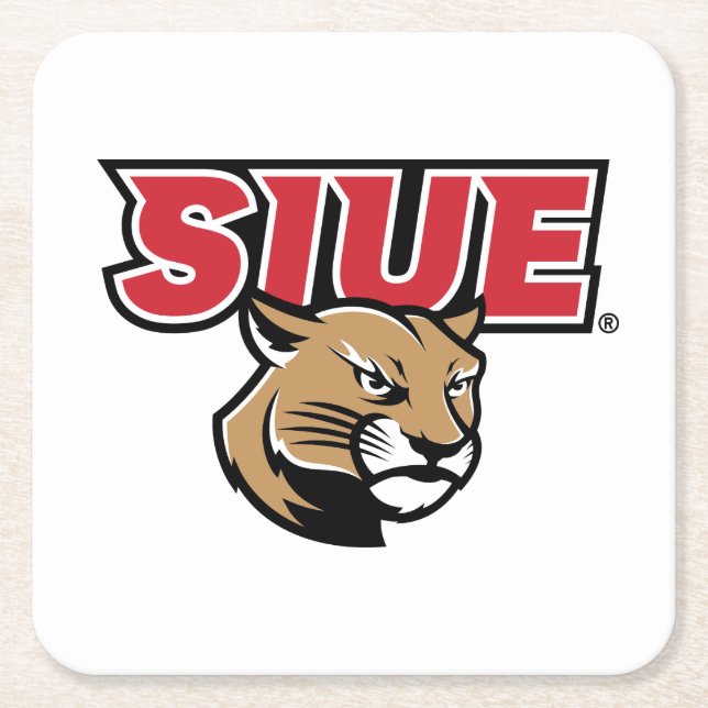 Posavasos Cuadrado De Papel SIUE Cougars (Anverso)