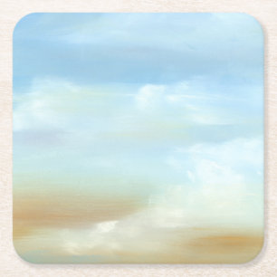 Posavasos Cuadrado De Papel Skyscape hermoso con las nubes mullidas