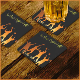 Posavasos Cuadrado De Papel Sleek Black Modern Tech Graduation