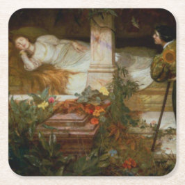 Posavasos Cuadrado De Papel Sleeping Beauty (Pretty Princess From Fairy Tale)