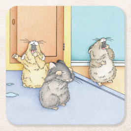 Posavasos Cuadrado De Papel Sleepy Hamsters