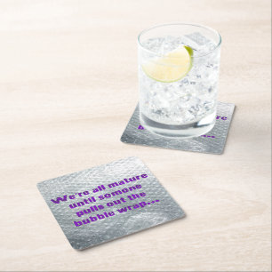 Posavasos Cuadrado De Papel SlipperyJoe's Bubble Wrap parpadeando divertido di