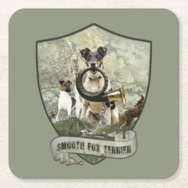 Posavasos Cuadrado De Papel Smooth Fox Terrier