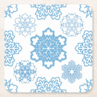 Posavasos Cuadrado De Papel Snowflake