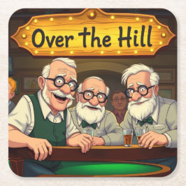 Posavasos Cuadrado De Papel Sobre el Hill Club