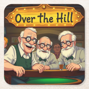 Posavasos Cuadrado De Papel Sobre el Hill Club