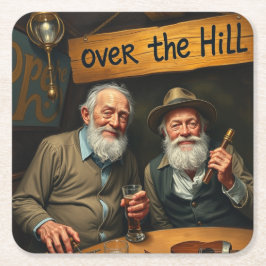 Posavasos Cuadrado De Papel Sobre el Hill Club 2