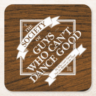 Posavasos Cuadrado De Papel Sociedad de Hombres que No Pueden Bailar Bien