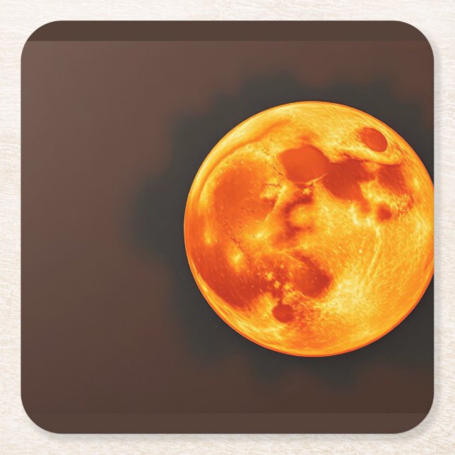 Posavasos Cuadrado De Papel Sol Ardiente (Anverso)