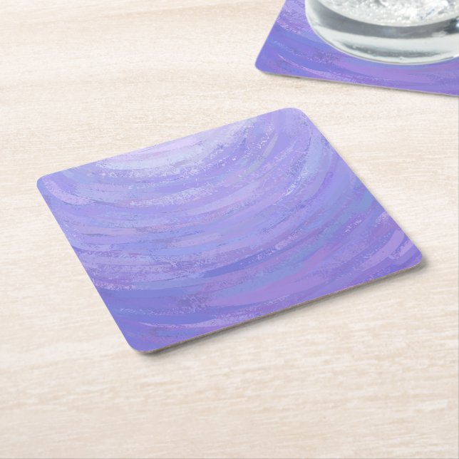 Posavasos Cuadrado De Papel Sol morado (En perspectiva)