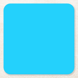 Posavasos Cuadrado De Papel Sólido cielo vivo azul Minimalista llano moderno
