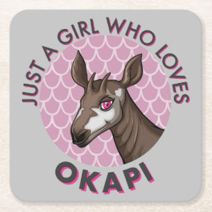 Posavasos Cuadrado De Papel Sólo un Chica que ama a Okapi, el amante de la obs