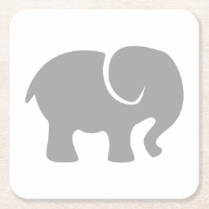Posavasos Cuadrado De Papel Sólo un elefante gris