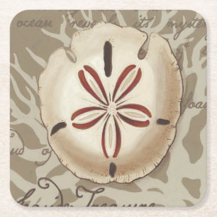 Posavasos Cuadrado De Papel Soneto III de la playa