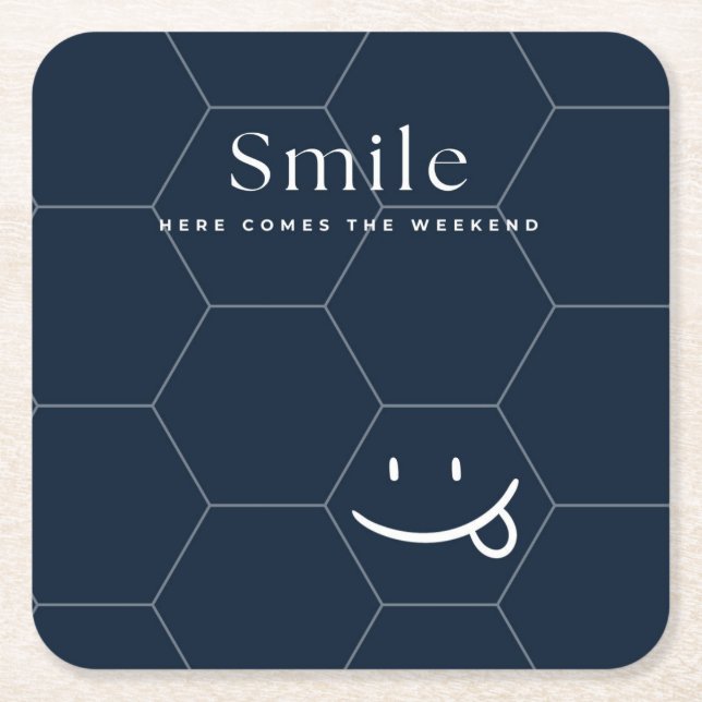 Posavasos Cuadrado De Papel Sonrisa (Anverso)