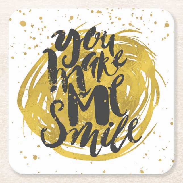 Posavasos Cuadrado De Papel Sonrisa (Anverso)