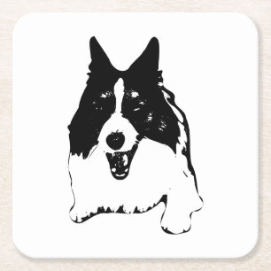 Posavasos Cuadrado De Papel Sonrisas de tabla, estudio Corgi